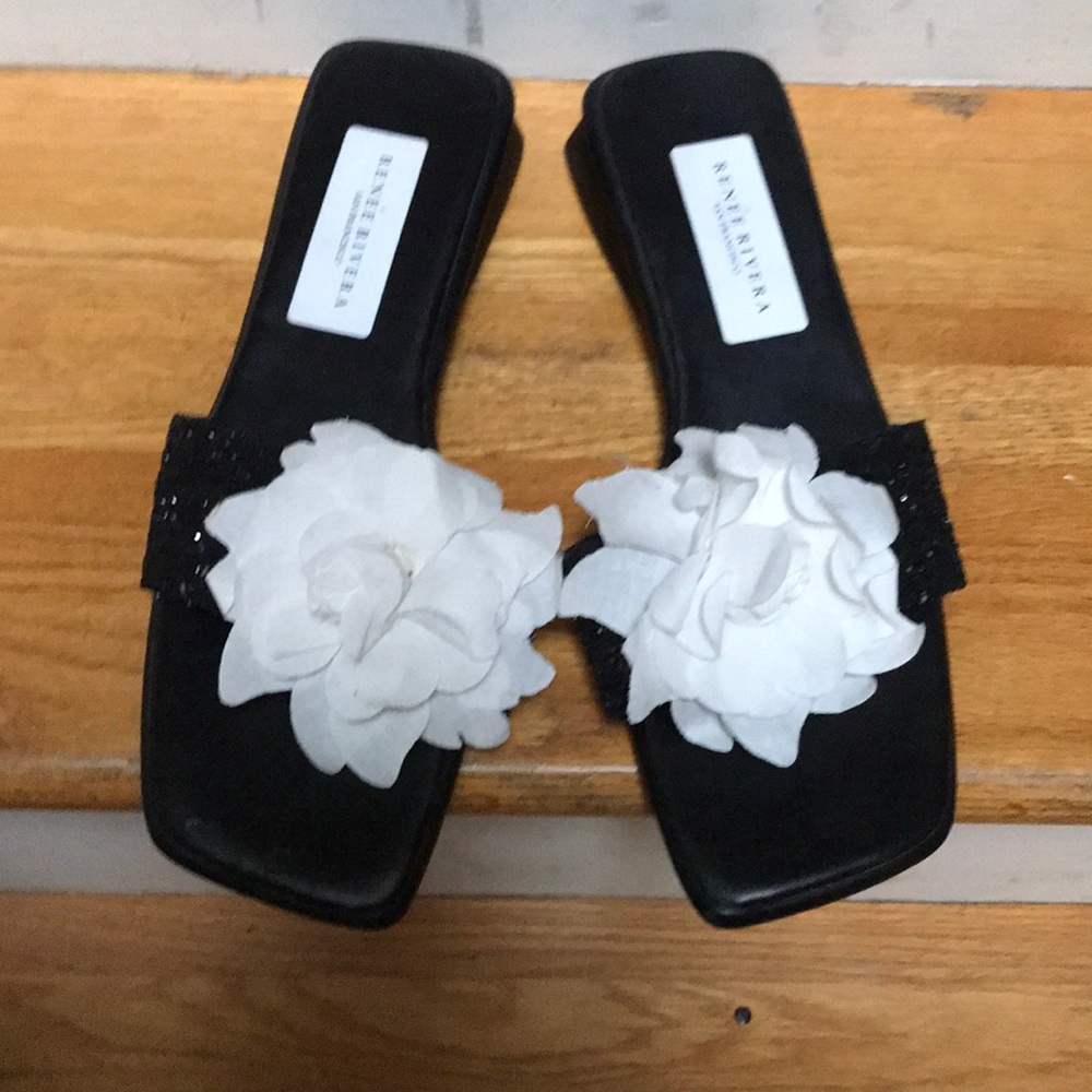 Black glitter slides